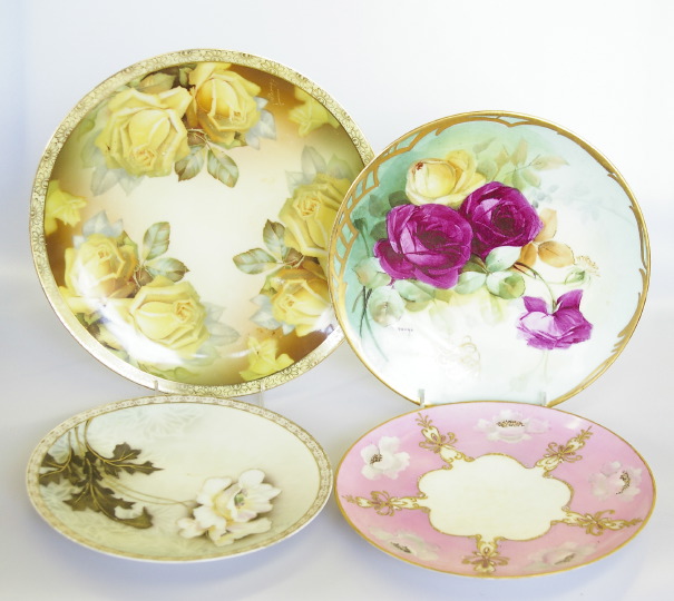 Collection of Four Hand-Painted Porcelain