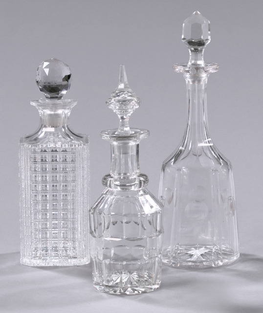 Group of Three Decanters,  consisting