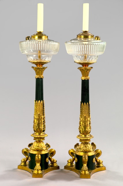 Tall Pair of English Gilt-Brass,