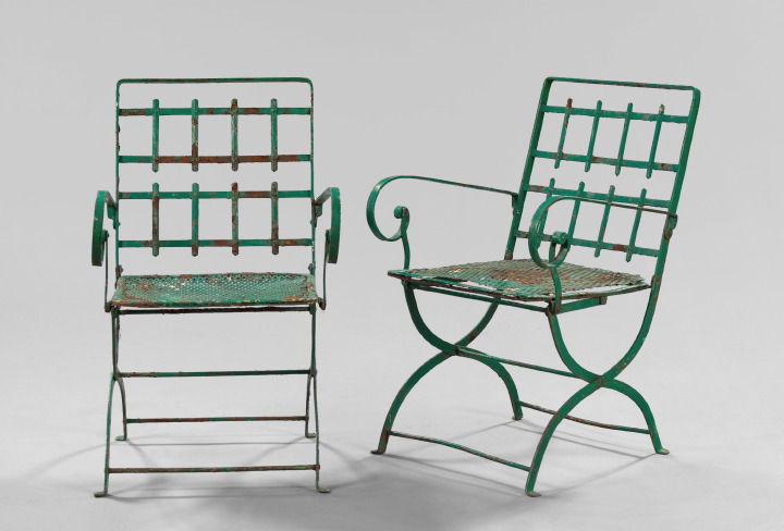 Pair of Antique Polychromed Cast-Iron