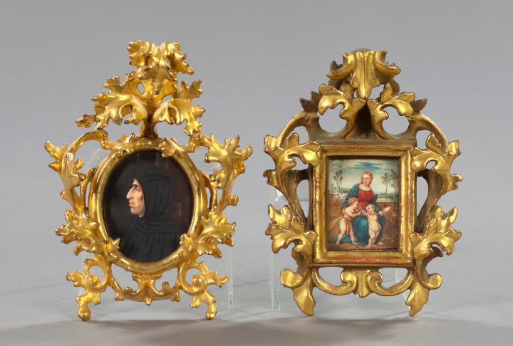 Two Italian Framed Miniature Paintings,