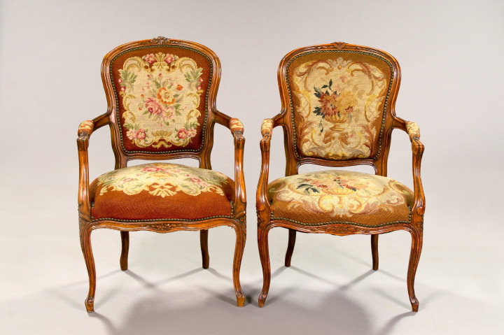 Near-Pair of Louis XV-Style Carved