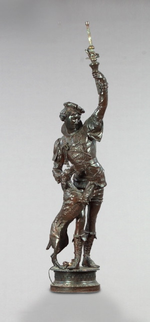 Rare Large Bronze Patinated Cast Spelter 2e8aa