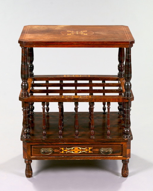 Edwardian Rosewood and Inlaid Canterbury  2e8d4