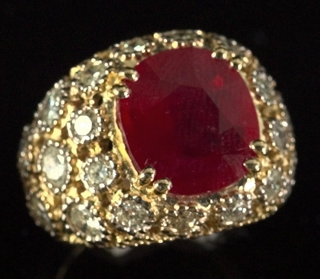 Fourteen-Karat Yellow Gold, Ruby