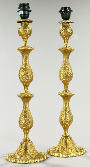 Tall Pair of Continental Cast Brass 2e93f