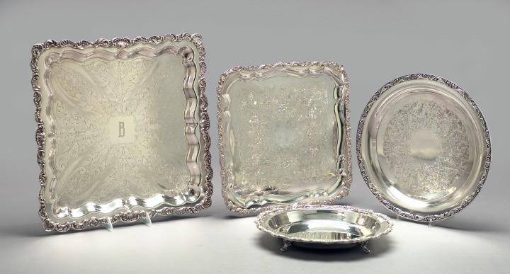 Group of Three Silverplate Trays