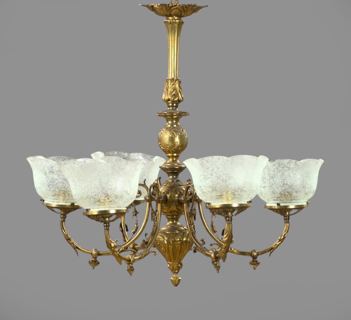 American Antique-Gilded Brass Six-Light