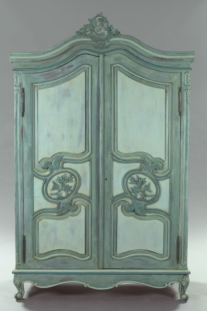 French Provincial Green Paint Decorated 2e9d1