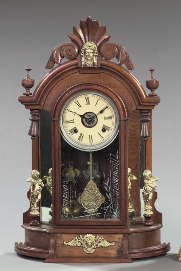 Unusual Ansonia Clock Company Gilt-Spelter-Mounted