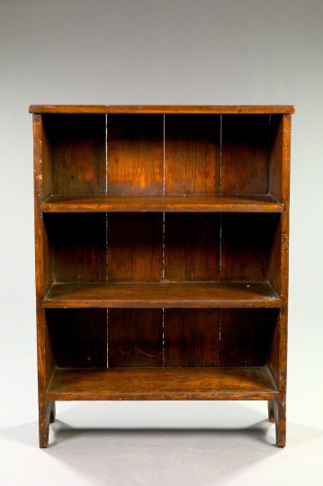 American Stained Pine Open Bookshelf,
