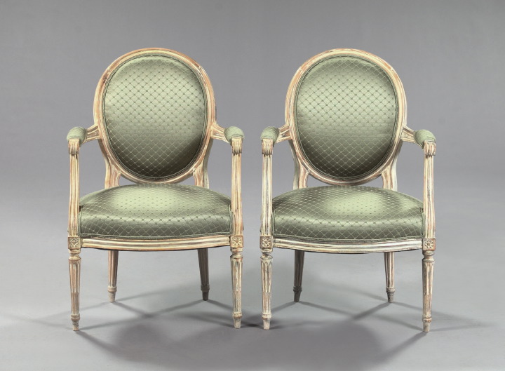 Pair of Louis XVI Style Ivory Painted 2e76f