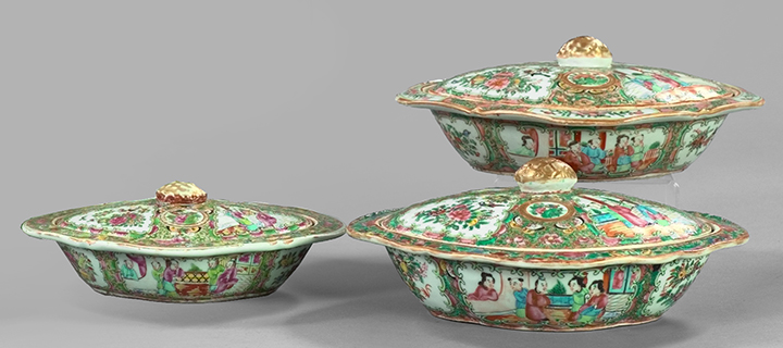 Three Chinese Export Porcelain