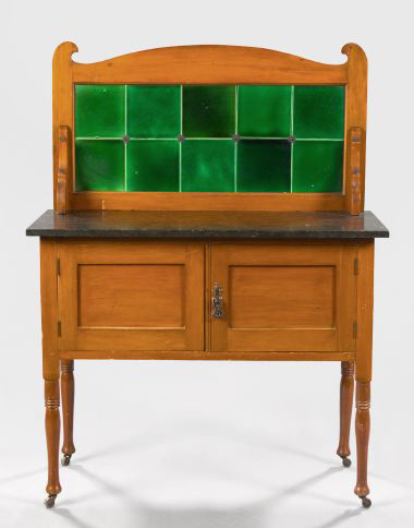 Edwardian Stained Maple and Marble-Top