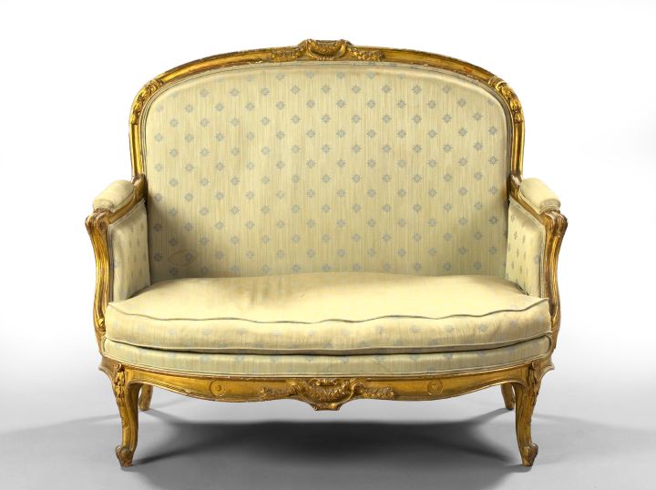 Louis XV Style Giltwood Settee  2eda6