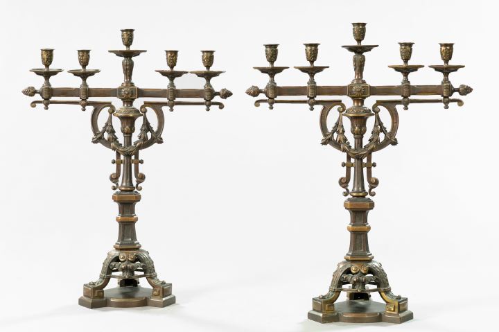 Tall Pair of French Parcel-Gilt