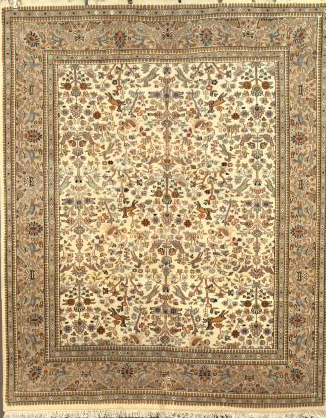 Rajistan Hunting Tabriz Carpet,