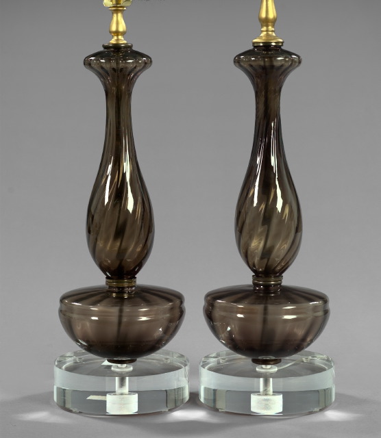 Tall Pair of French "Spiral Optic