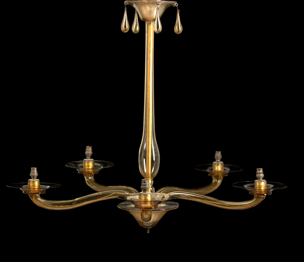 Stylish Murano Amber Glass Six Light 2efa0