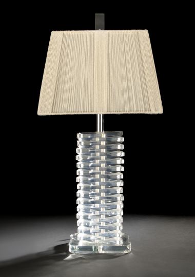 Dramatic Lucite Table Lamp,  comprised