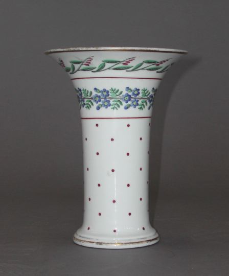 French Cylindrical Flared Lip Porcelain