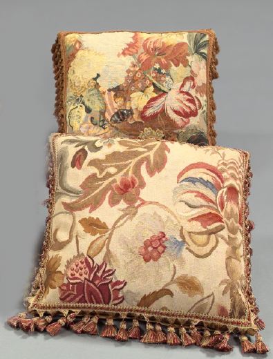 Two Aubusson Tapestry Faced Pillows  2f0ca