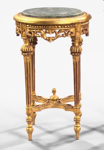 Louis XVI-Style Giltwood and Marble-Top