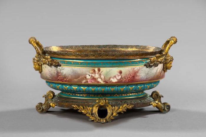 French Gilt-Lacquered Brass- and Bronze-Mounted