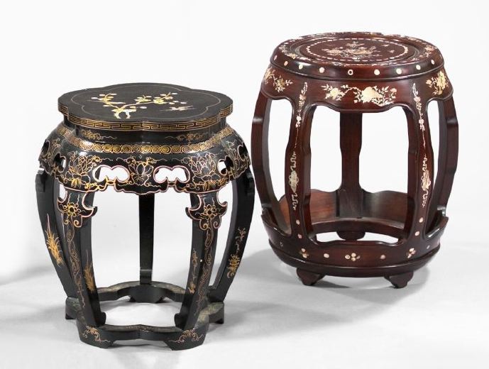 Two Chinese Decorative Chairside