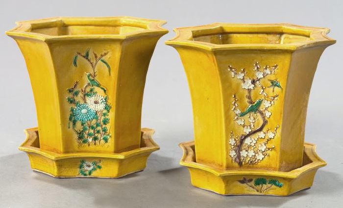 Pair of Chinese Famille Jaune Porcelain 2f15b