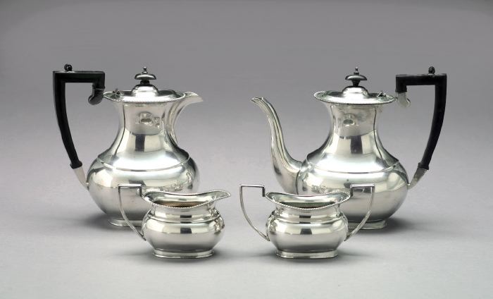 Attractive Four-Piece Sheffield Silverplate