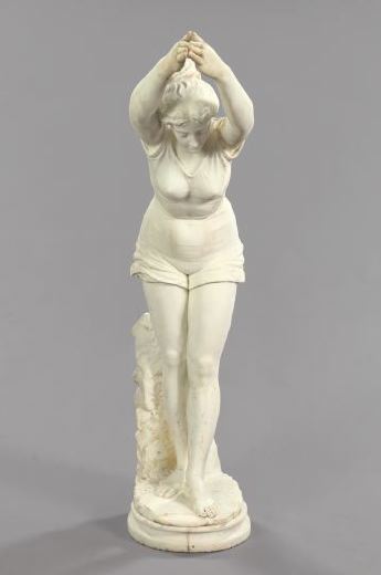 Large Carved Carrara Marble Figure