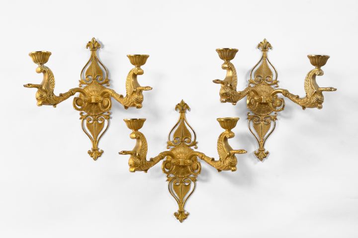 Trio of Imposing French Gilt Bronze 2ee1c