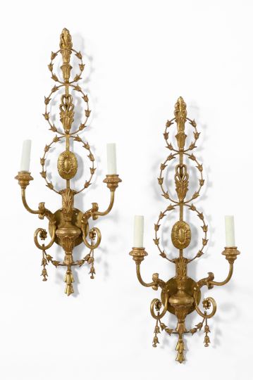 Tall Pair of Italian Gilded Wrought Iron  2ee4a