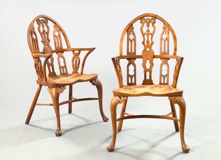 Pair of English Yewwood and Oak