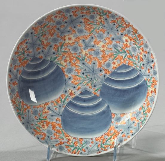 Japanese Meiji Nabashima Porcelain Footed