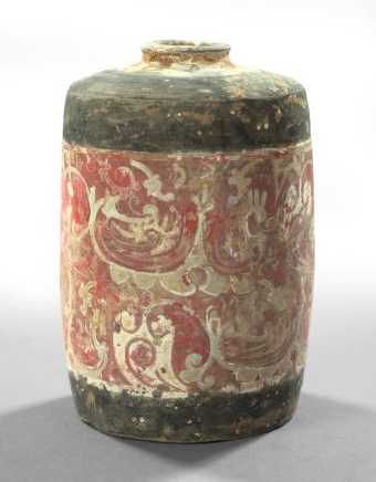 Rare Han Dynasty Polychromed Pottery 2eecc