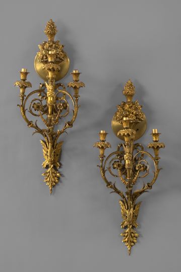 Good Large Pair of Gilt Brass 2ef25