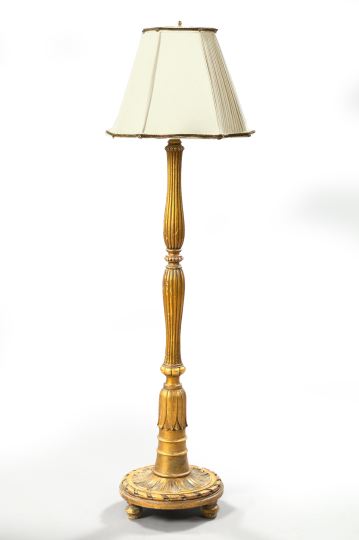 French Carved Giltwood Floor Lamp,