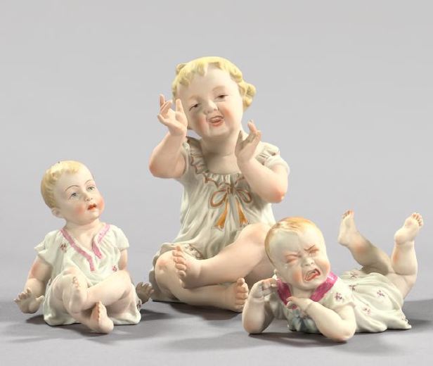 Group of Three Porcelain Babies,  first