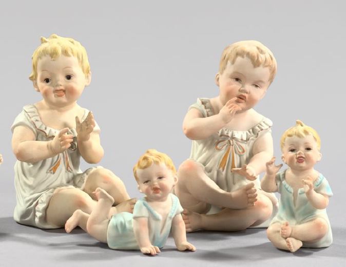 Group of Four Biscuit Porcelain