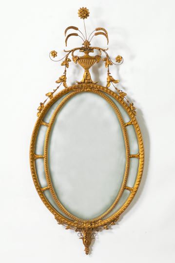 Carved Giltwood and Plaster Oval