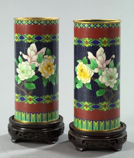 Pair of Chinese Cloisonne Sleeve 2f474