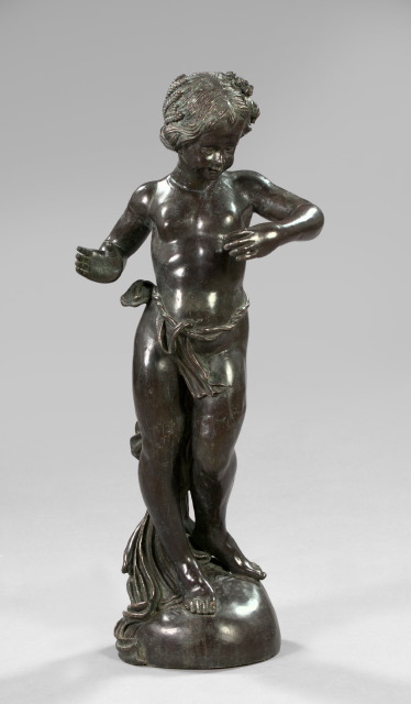 Large French Patinated Bronze Figure 2f48e