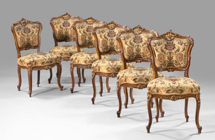 Suite of Eight Louis XV Style Parcel Gilt 2f491