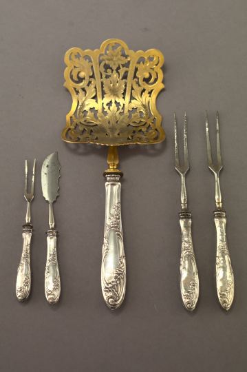 German Cased Five Piece Silver Handled 2f4e2