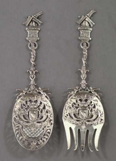 Pair of Continental Silver Salad