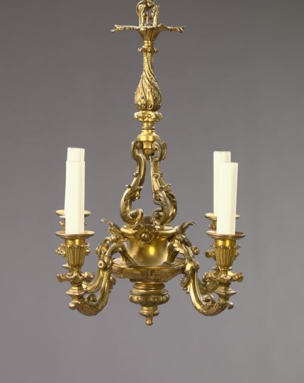 Diminutive French Brass Four-Light