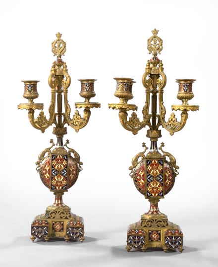 Pair of French Four-Light Candelabra,