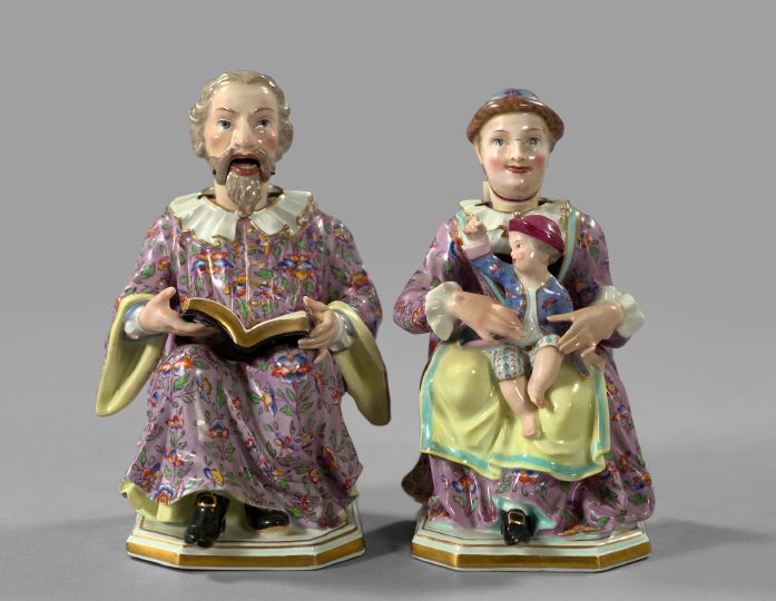 Good Pair of Meissen Porcelain Niddy-Noddies,